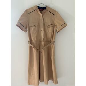 Vintage Sasson Paris Tan Jacket w/Leather Belt Size 10/11